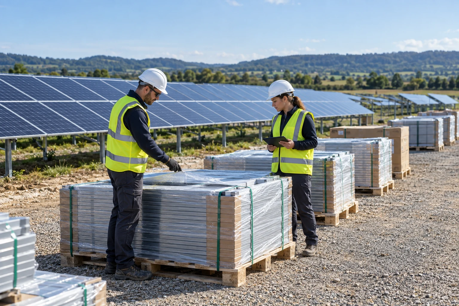 Illustrative solar project construction and equipment coordination